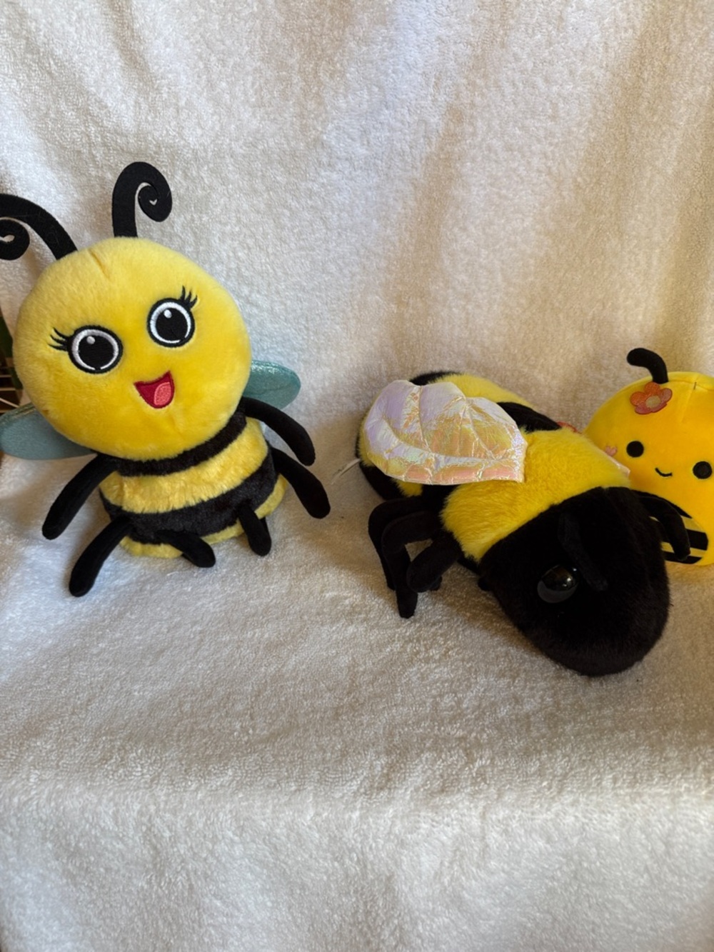 3 Plush Yellow Bee Stuffed Animals for Kids